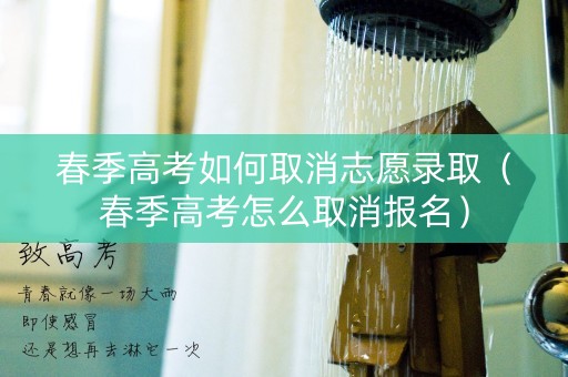 春季高考如何取消志愿录取（春季高考怎么取消报名）