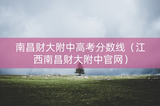 南昌财大附中高考分数线（江西南昌财大附中官网）