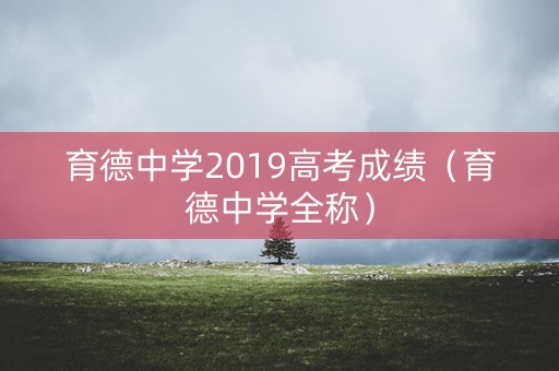 育德中学2019高考成绩（育德中学全称）