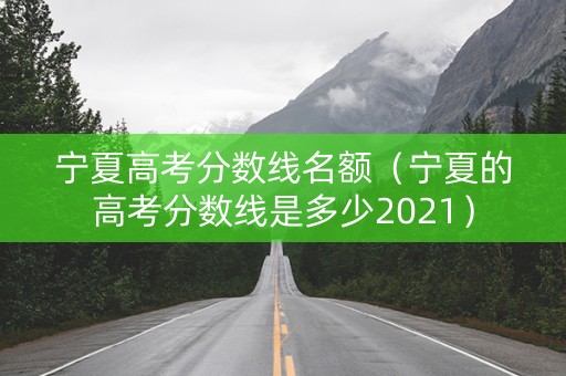 宁夏高考分数线名额（宁夏的高考分数线是多少2021）
