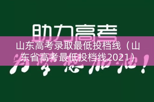 山东高考录取最低投档线（山东省高考最低投档线2021）