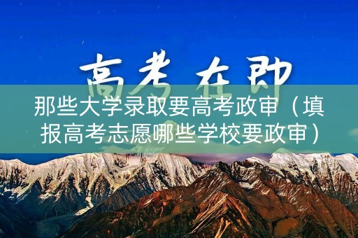 那些大学录取要高考政审（填报高考志愿哪些学校要政审）