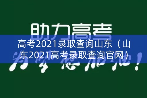 高考2021录取查询山东（山东2021高考录取查询官网）