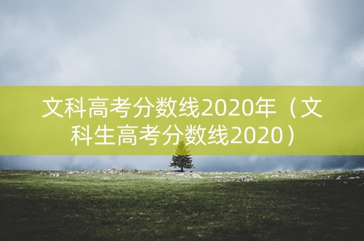 文科高考分数线2020年（文科生高考分数线2020）