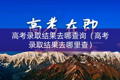 高考录取结果去哪查询（高考录取结果去哪里查）