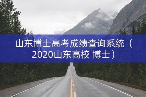 山东博士高考成绩查询系统（2020山东高校 博士）