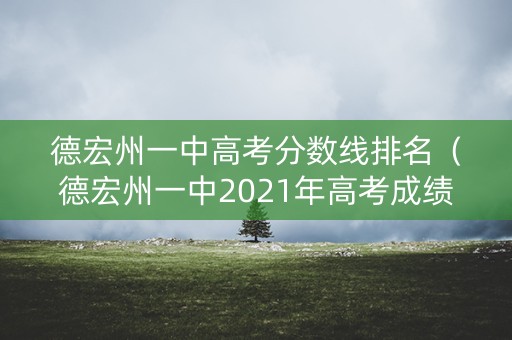 德宏州一中高考分数线排名（德宏州一中2021年高考成绩）