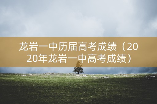 龙岩一中历届高考成绩（2020年龙岩一中高考成绩）