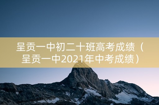 呈贡一中初二十班高考成绩（呈贡一中2021年中考成绩）