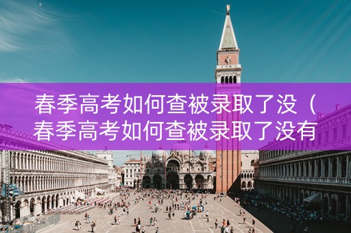 春季高考如何查被录取了没（春季高考如何查被录取了没有啊）