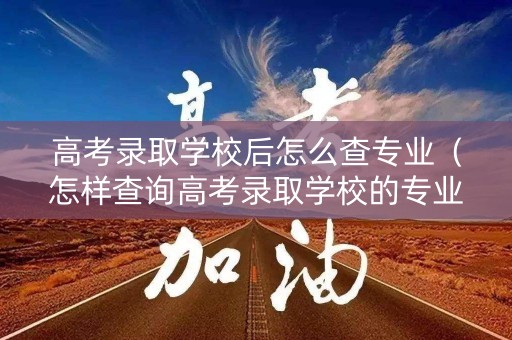 高考录取学校后怎么查专业（怎样查询高考录取学校的专业）