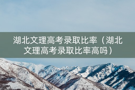 湖北文理高考录取比率（湖北文理高考录取比率高吗）