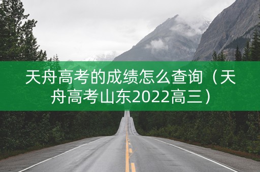 天舟高考的成绩怎么查询（天舟高考山东2022高三）