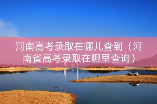 河南高考录取在哪儿查到（河南省高考录取在哪里查询）