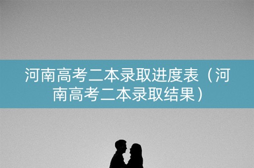 河南高考二本录取进度表（河南高考二本录取结果）