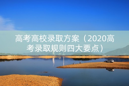 高考高校录取方案（2020高考录取规则四大要点）