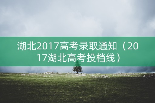 湖北2017高考录取通知（2017湖北高考投档线）