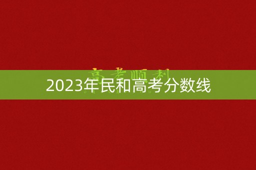 2023年民和高考分数线