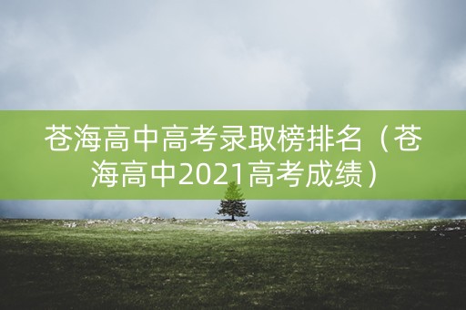苍海高中高考录取榜排名（苍海高中2021高考成绩）
