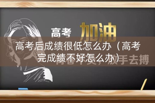 高考后成绩很低怎么办（高考完成绩不好怎么办）