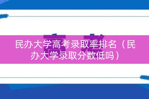 民办大学高考录取率排名（民办大学录取分数低吗）