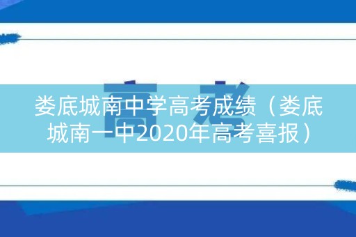 娄底城南中学高考成绩（娄底城南一中2020年高考喜报）