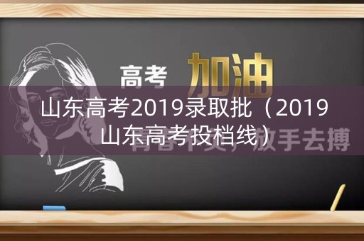 山东高考2019录取批（2019山东高考投档线）