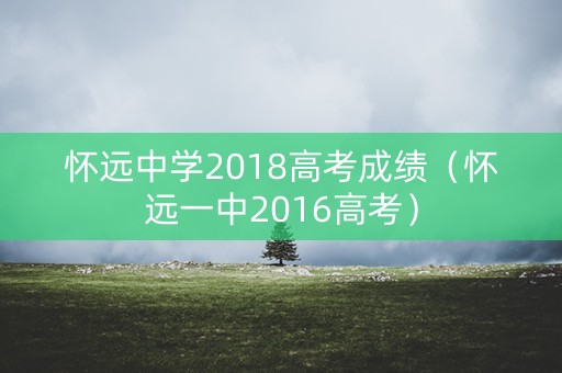 怀远中学2018高考成绩（怀远一中2016高考）