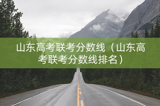 山东高考联考分数线（山东高考联考分数线排名）