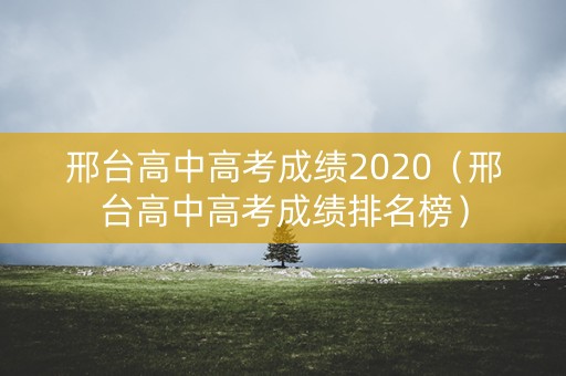 邢台高中高考成绩2020（邢台高中高考成绩排名榜）
