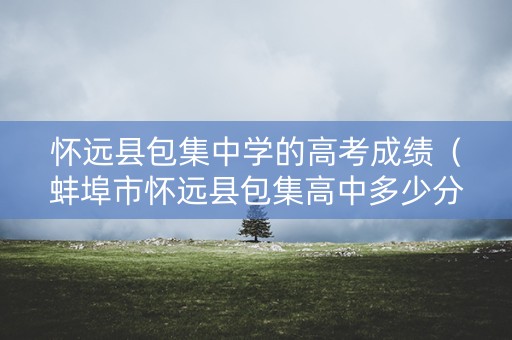 怀远县包集中学的高考成绩（蚌埠市怀远县包集高中多少分能录取）