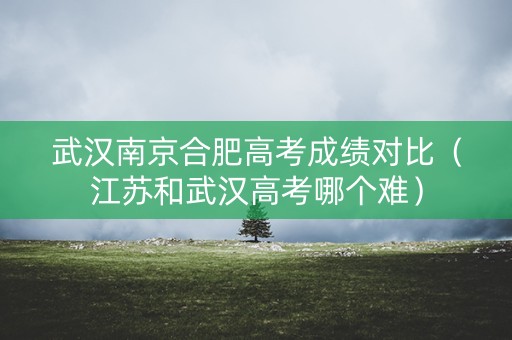 武汉南京合肥高考成绩对比（江苏和武汉高考哪个难）