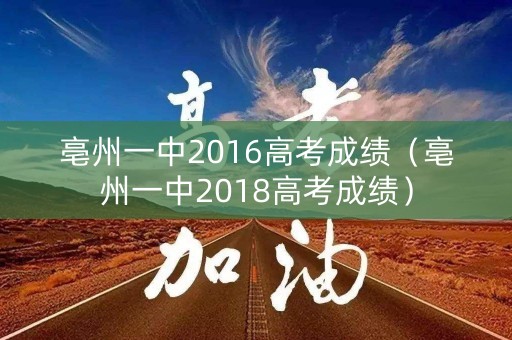 亳州一中2016高考成绩（亳州一中2018高考成绩）