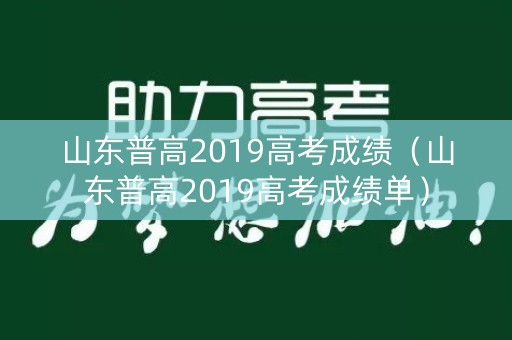 山东普高2019高考成绩（山东普高2019高考成绩单）