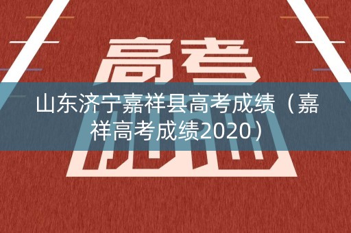 山东济宁嘉祥县高考成绩（嘉祥高考成绩2020）