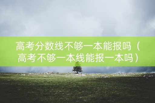 高考分数线不够一本能报吗（高考不够一本线能报一本吗）