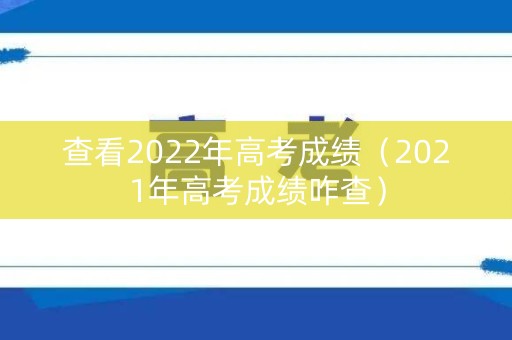 查看2022年高考成绩（2021年高考成绩咋查）