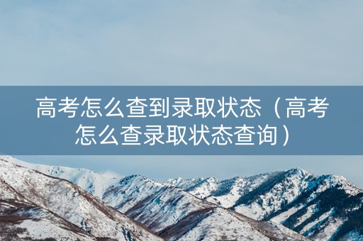 高考怎么查到录取状态（高考怎么查录取状态查询）