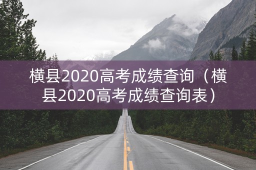 横县2020高考成绩查询（横县2020高考成绩查询表）