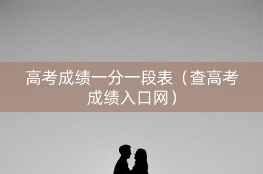高考成绩一分一段表（查高考成绩入口网）