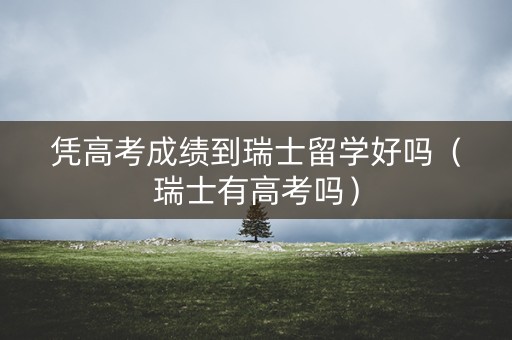 凭高考成绩到瑞士留学好吗（瑞士有高考吗）