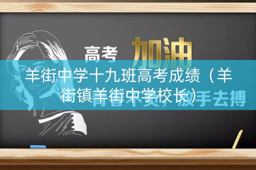 羊街中学十九班高考成绩（羊街镇羊街中学校长）