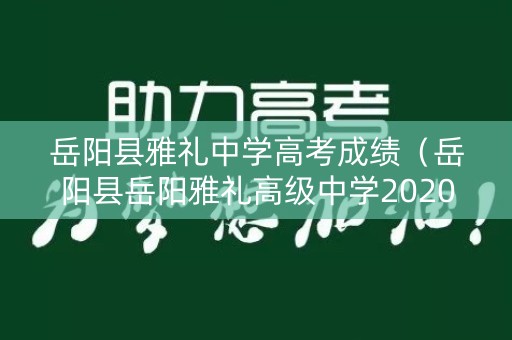 岳阳县雅礼中学高考成绩（岳阳县岳阳雅礼高级中学2020分数线）