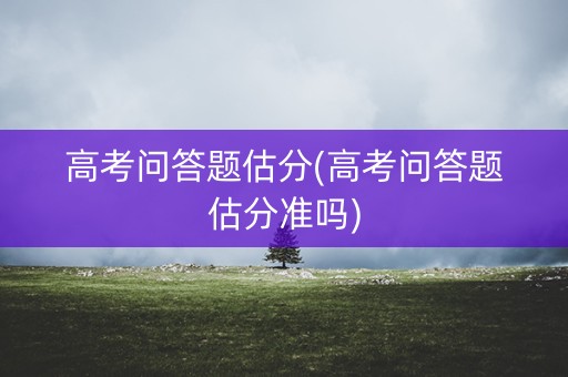 高考问答题估分(高考问答题估分准吗)