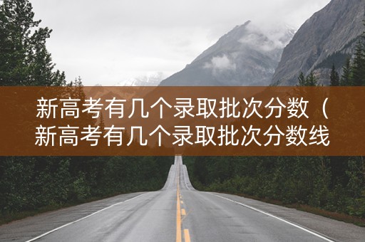 新高考有几个录取批次分数（新高考有几个录取批次分数线啊）