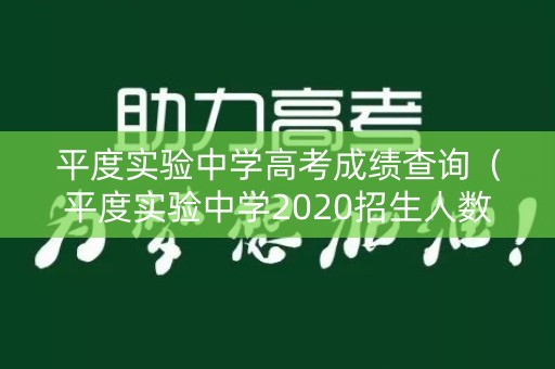 平度实验中学高考成绩查询（平度实验中学2020招生人数）