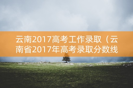 云南2017高考工作录取（云南省2017年高考录取分数线）
