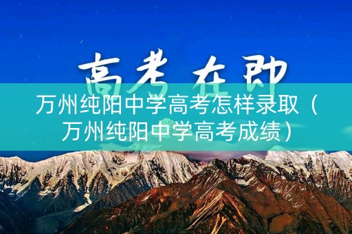 万州纯阳中学高考怎样录取（万州纯阳中学高考成绩）