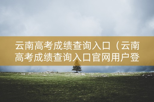 云南高考成绩查询入口（云南高考成绩查询入口官网用户登陆）