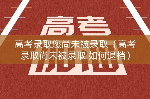 高考录取您尚未被录取（高考录取尚未被录取 如何退档）